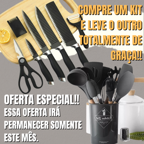 Kit de Facas Churrasco Profissional Antiaderente 6 Peças