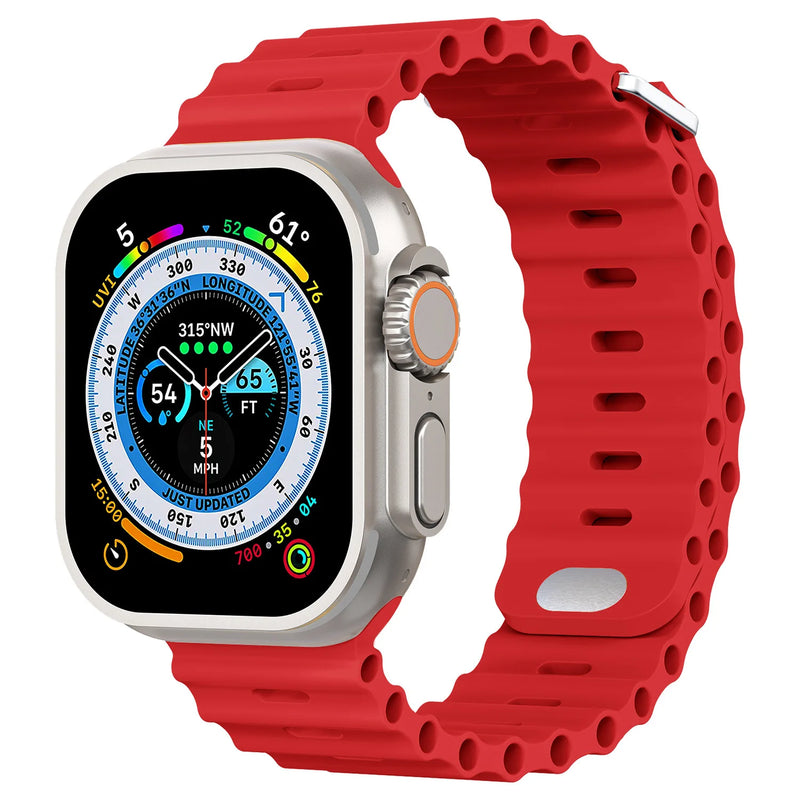 Pulseira De Silicone Ocean Para Apple Watch