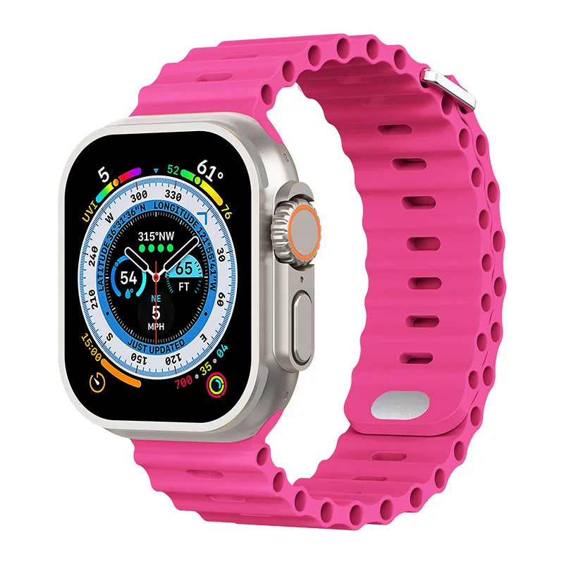 Pulseira De Silicone Ocean Para Apple Watch